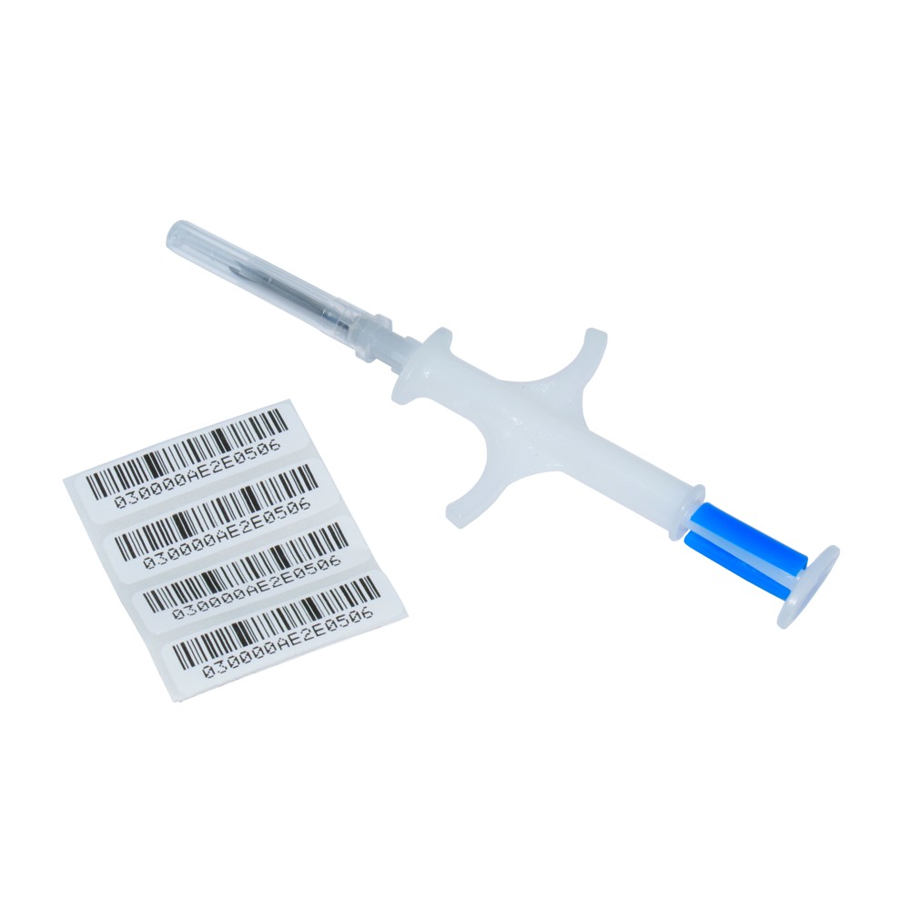 EM4102 Injectable glass tag 12x2.12 mm contained in a single use disposable syringe 125KHz
